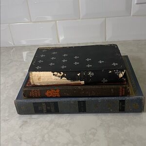 Antique decorative book stack cofee table books sweet small books tallest 9” (8)